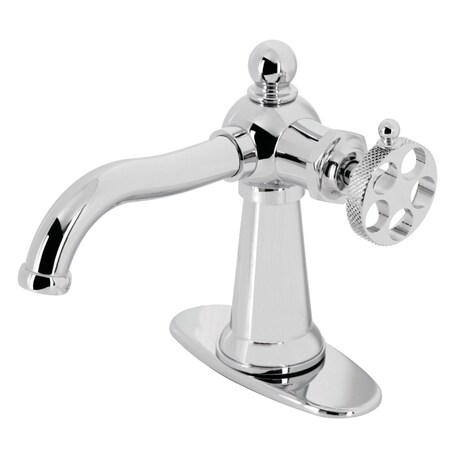Kingston Brass KSD3541RKX Single-Handle Bathroom Faucet with Push Pop-Up, Polished Chrome KSD3541RKX